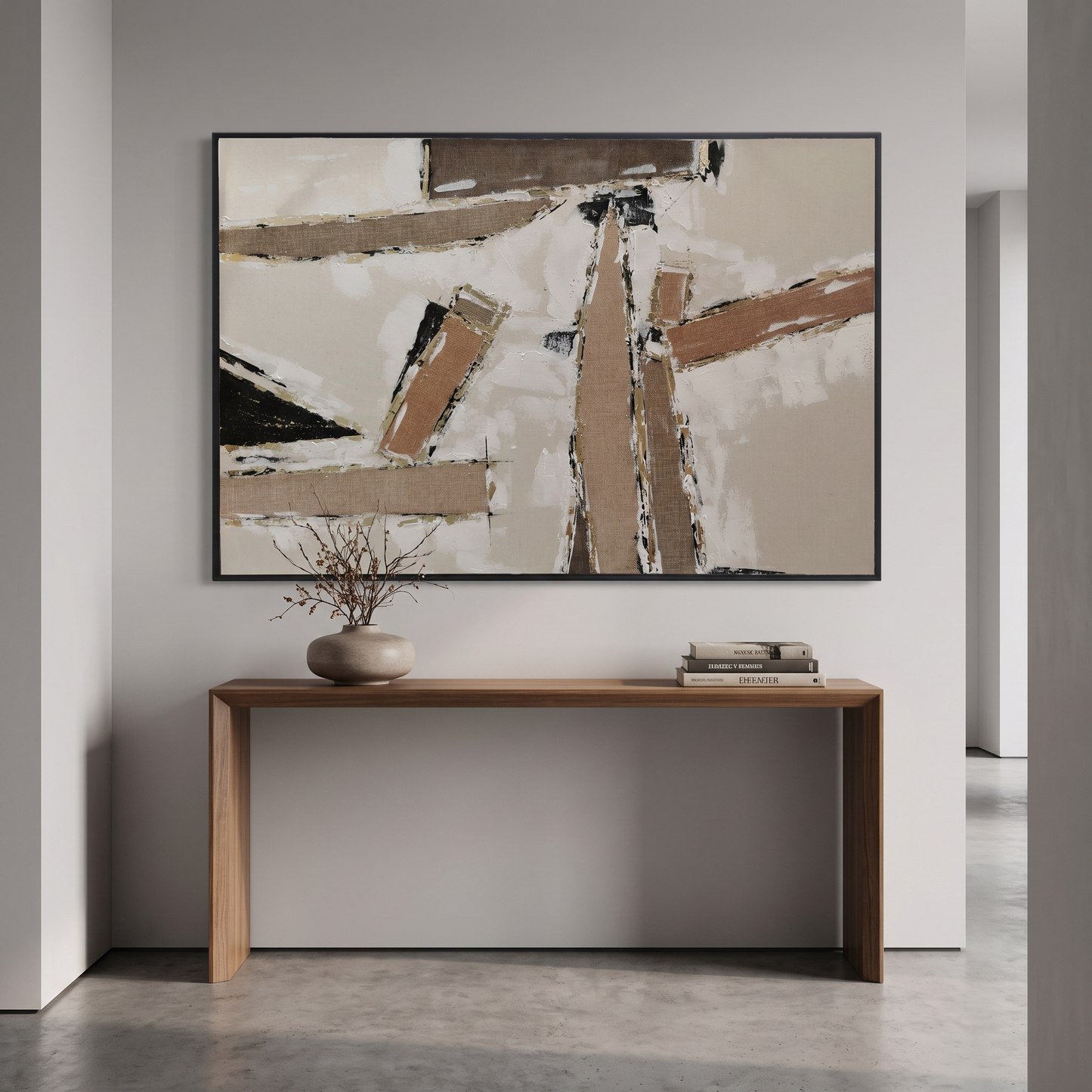 60485676 Brown Brushstroke Abstract Painting - 120 x 80cm