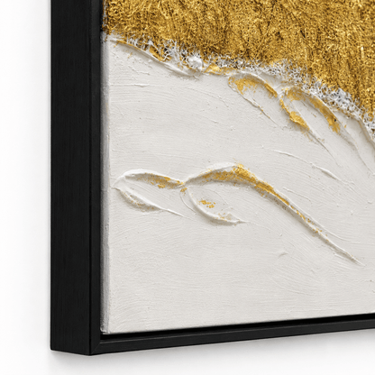 Pictures  -  Yiwu Black & Gold Textured Painting on Canvas - 120 x 80cm  -  60485677
