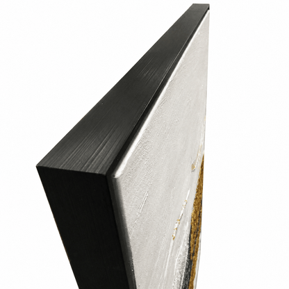 Pictures  -  Yiwu Black & Gold Textured Painting on Canvas - 120 x 80cm  -  60485677