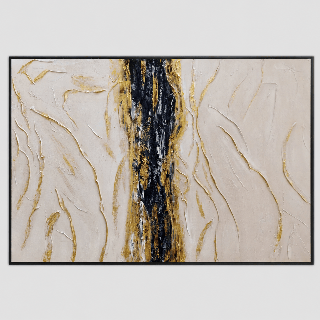 60485679 Blue & Gold Detail Painting - 120 x 80cm