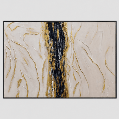 60485679 Blue & Gold Detail Painting - 120 x 80cm
