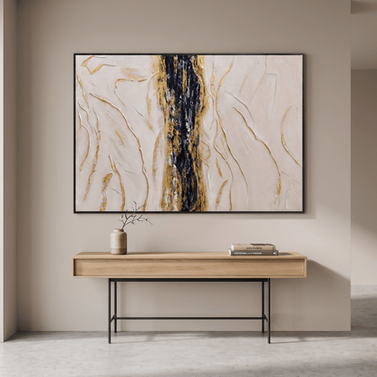 60485679 Blue & Gold Detail Painting - 120 x 80cm