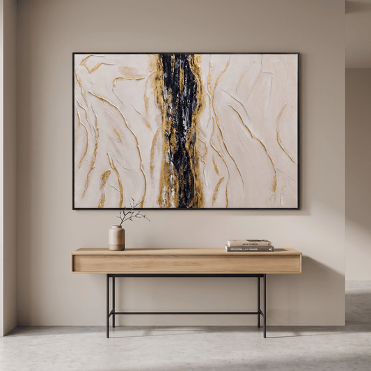 Pictures  -  60485679 Blue & Gold Detail Painting - 120 x 80cm  -  60485679