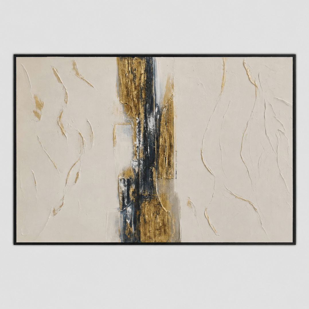 Pictures  -  60485680 Blue & Gold Detail Painting - 120 x 80cm  -  60485680