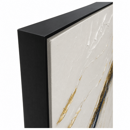 Pictures  -  Yiwu Blue & Gold Detail Painting on Canvas with Black Frame - 120 x 80cm  -  60485680