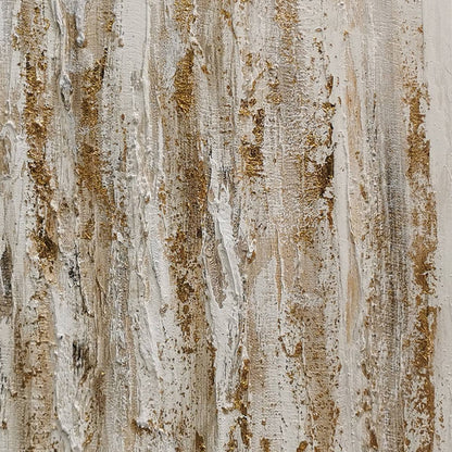 Pictures  -  60485683 Ivory & Gold Abstract Painting - 120 x 80cm  -  60485683