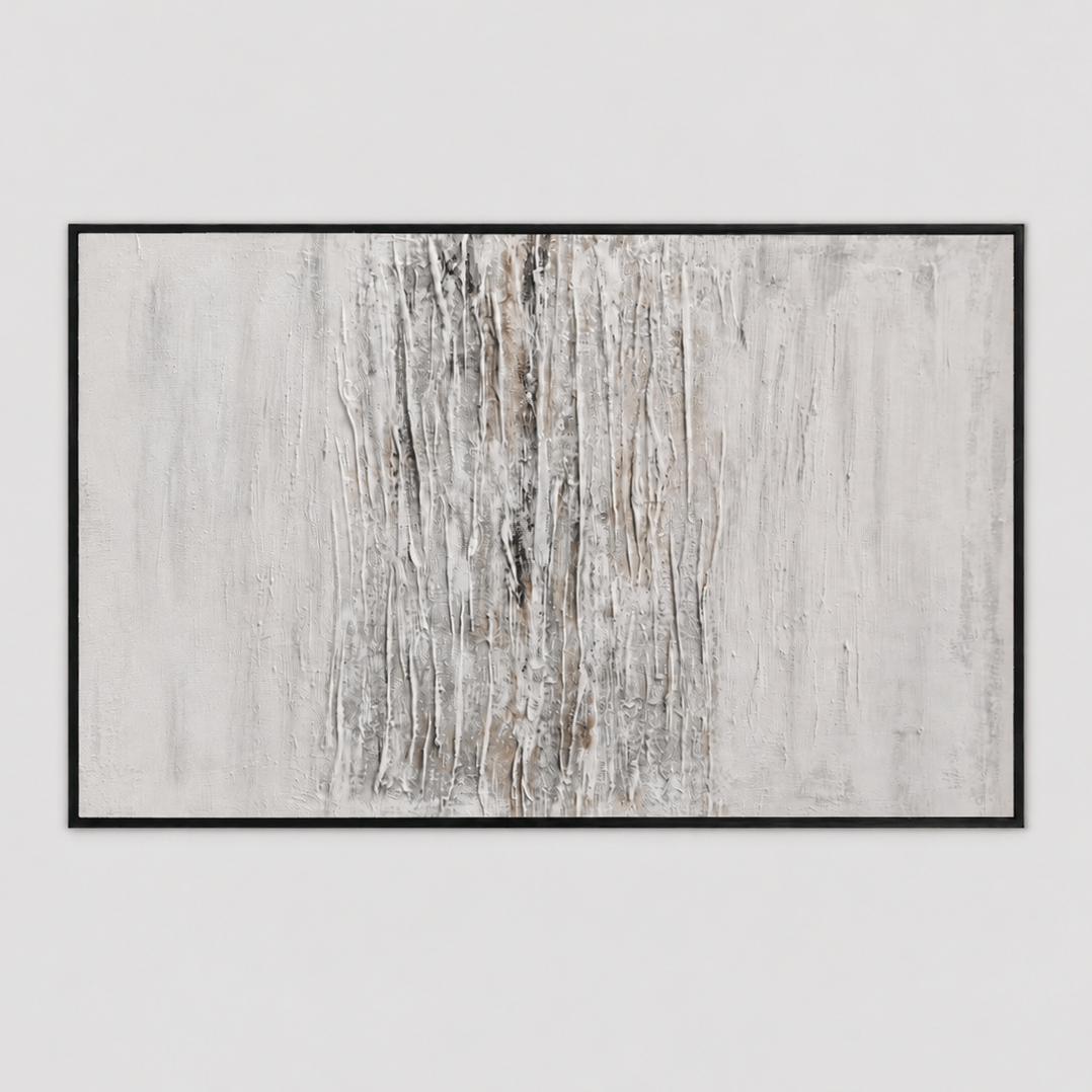 60485684 Grey & Silver Abstract Painting - 120 x 80cm