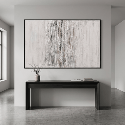 60485684 Grey & Silver Abstract Painting - 120 x 80cm