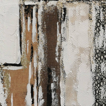 Pictures  -  60485685 Taupe & Cream Geometric Painting - 120 x 80cm  -  60485685