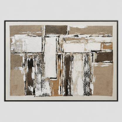 Pictures  -  60485685 Taupe & Cream Geometric Painting - 120 x 80cm  -  60485685
