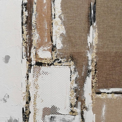 Pictures  -  60485686 Taupe & Cream Geometric Painting - 120 x 80cm  -  60485686