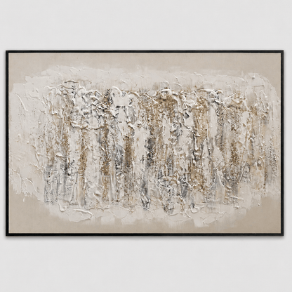 Pictures  -  60485687 Beige & Gold Abstract Painting - 120 x 80cm  -  60485687