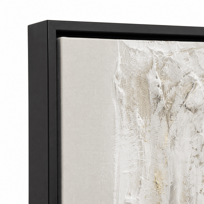 Pictures  -  Yiwu White & Cream Textured Painting on Canvas with Black Frame - 120 x 80cm (1)  -  60485688