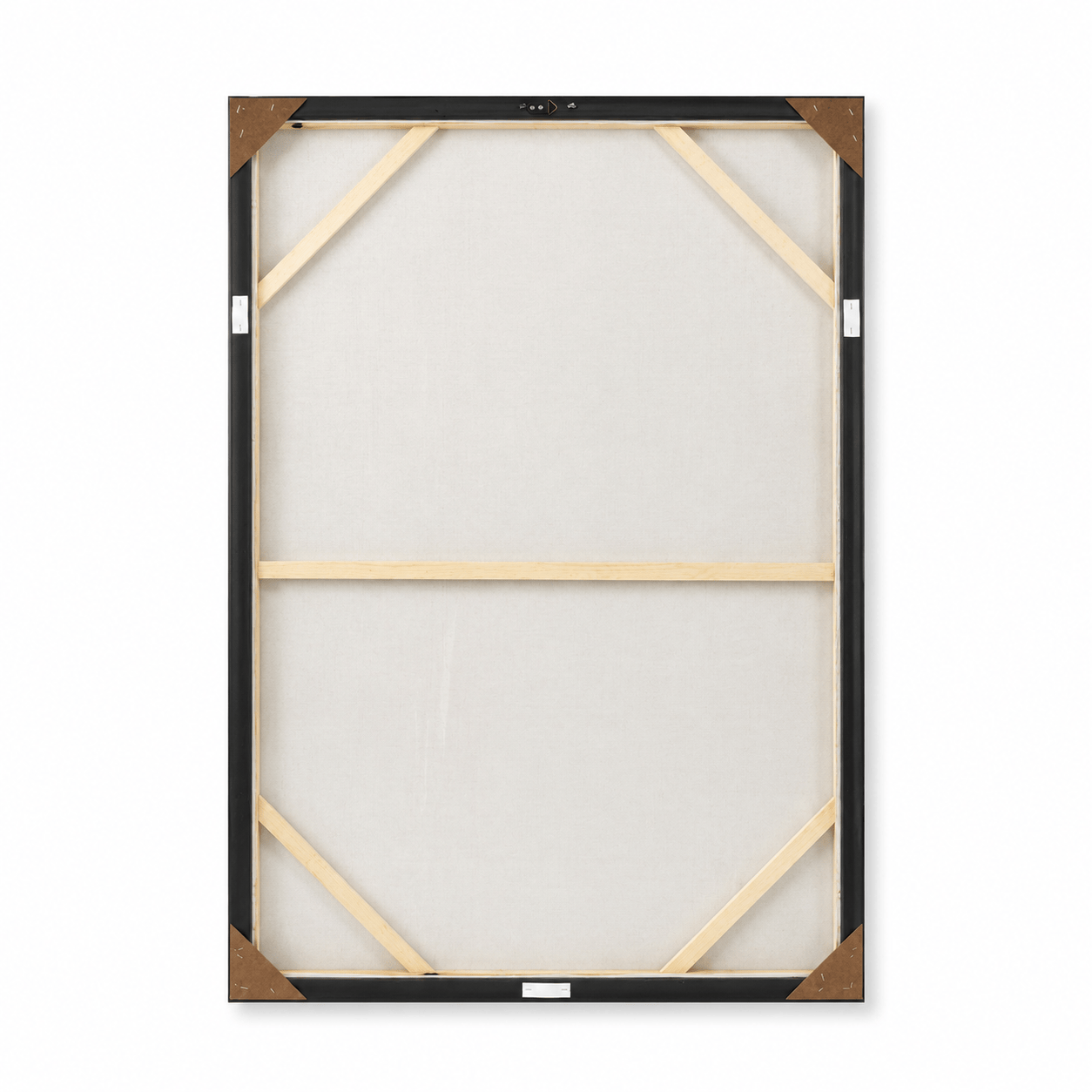 Pictures  -  Yiwu White & Cream Textured Painting on Canvas with Black Frame - 120 x 80cm (2)  -  60485689
