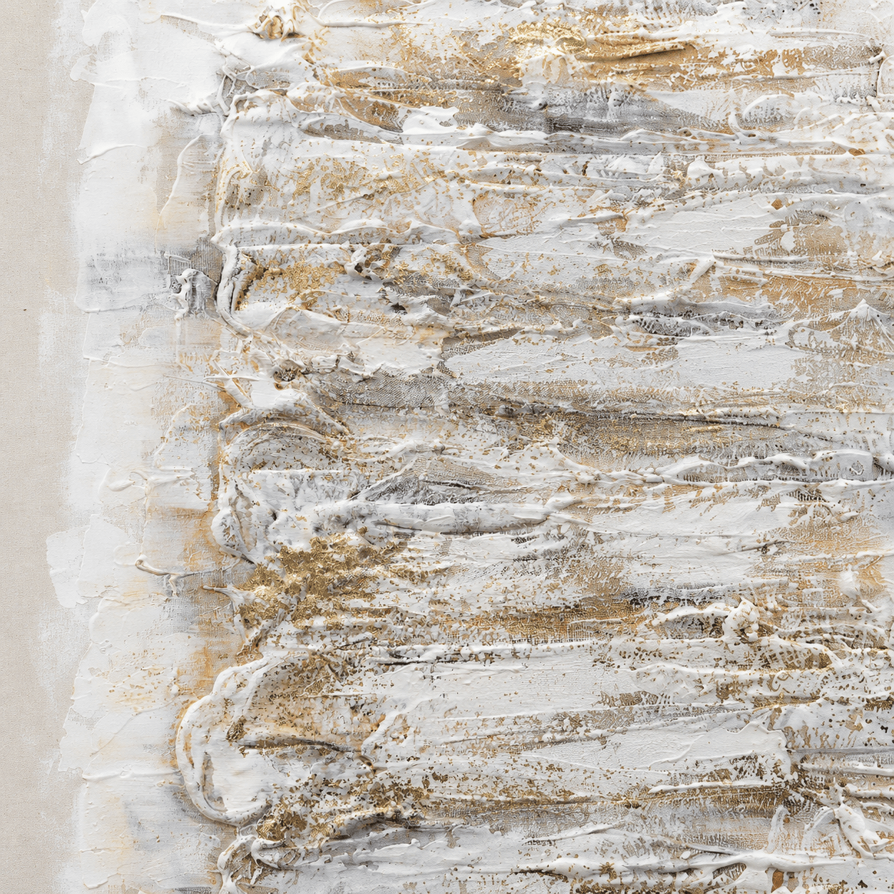 Pictures  -  Yiwu White & Cream Textured Painting on Canvas with Black Frame - 120 x 80cm (2)  -  60485689