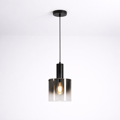 Lights  -  Stuttgart F001-1BK 1 Light Pendant Ceiling Light - Black & Ombre Glass  -  60485691