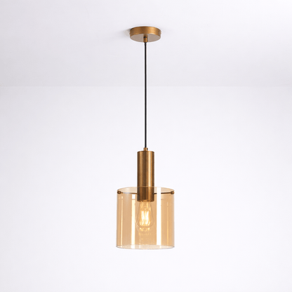 Lights  -  Stuttgart F001-1BR 1 Light Pendant Ceiling Light - Bronze & Amber Glass  -  60485692