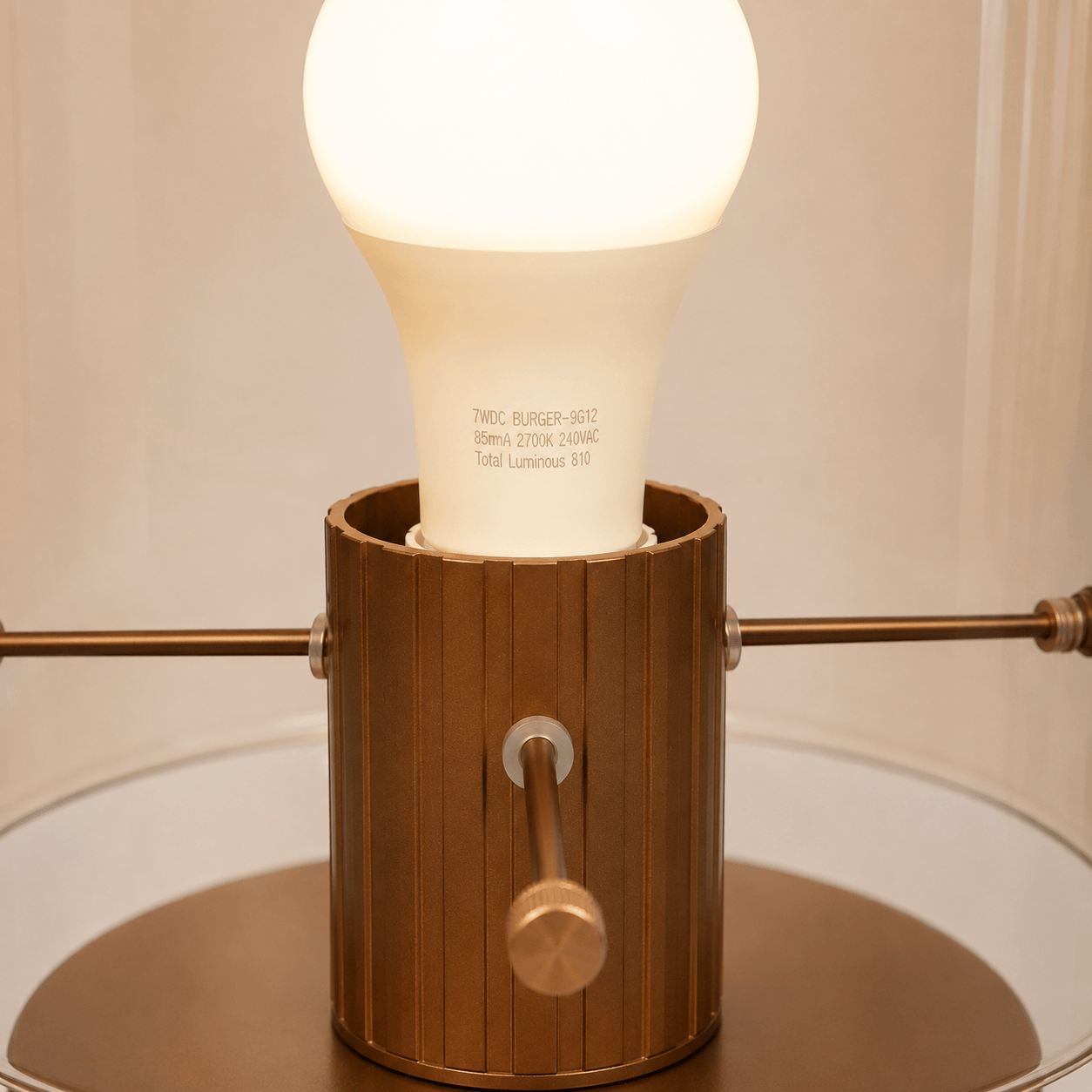 Lights  -  Stuttgart T001-1BR 1 Light Bronze Table Lamp with Amber Glass  -  60485698