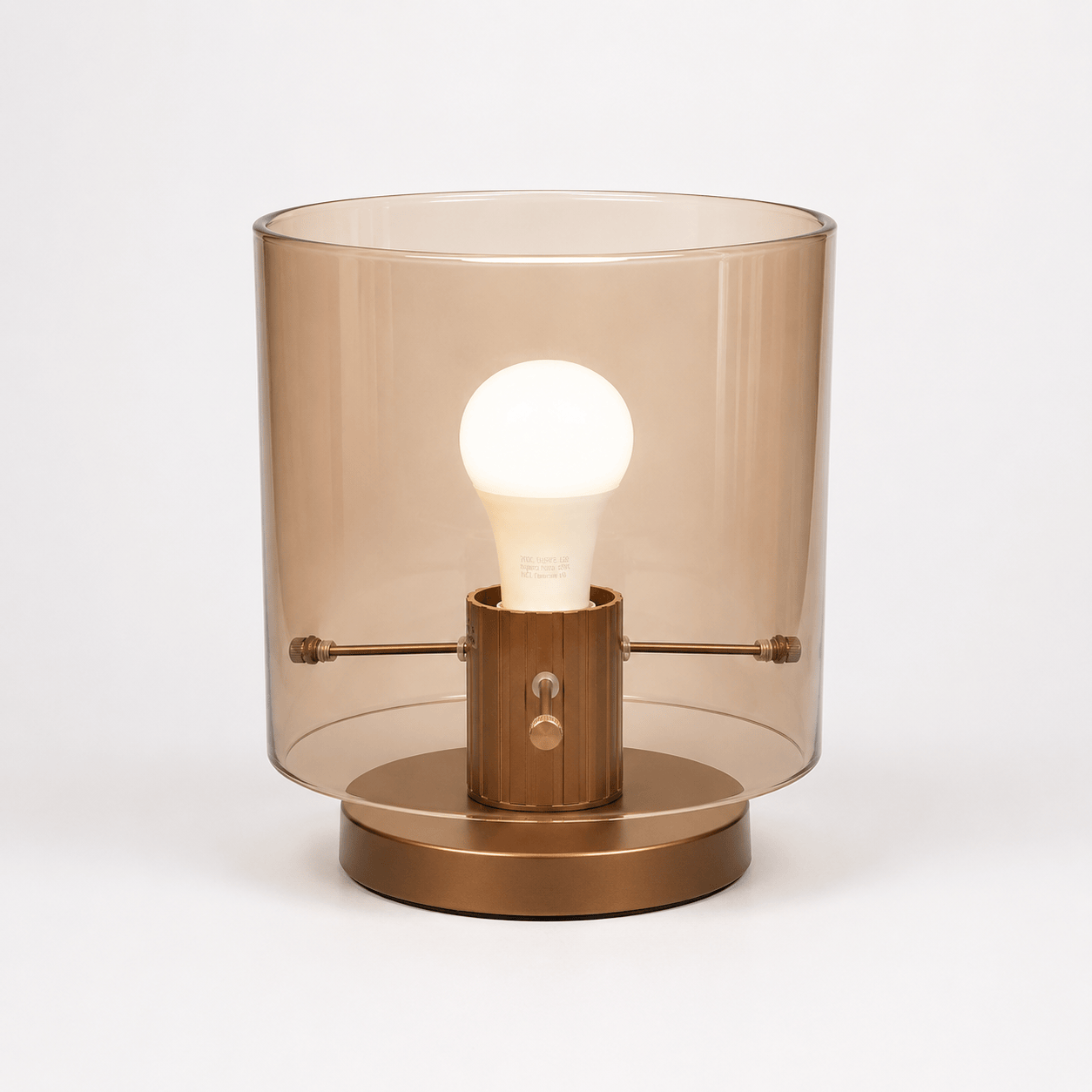 Lights  -  Stuttgart T001-1BR 1 Light Bronze Table Lamp with Amber Glass  -  60485698