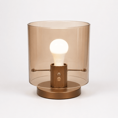 Lights  -  Stuttgart T001-1BR 1 Light Bronze Table Lamp with Amber Glass  -  60485698