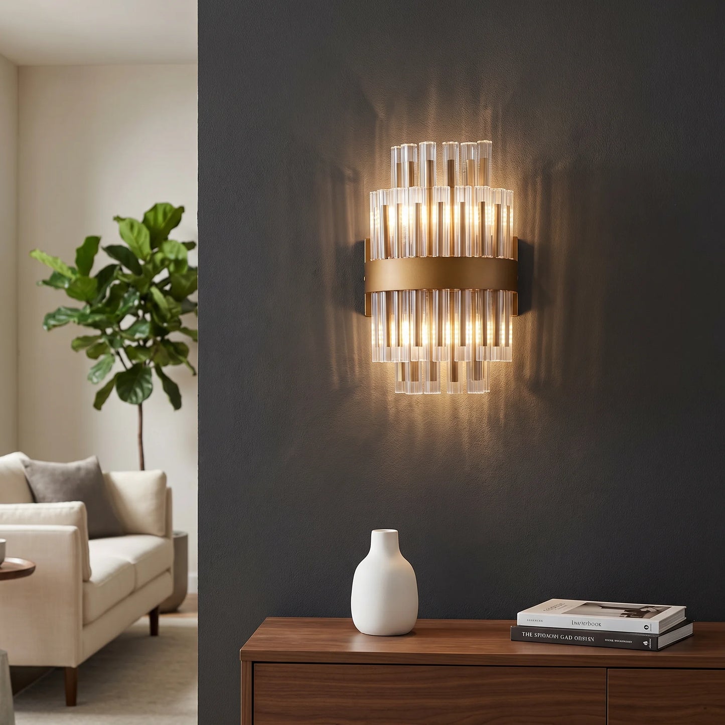 Lights  -  Bremen W002-4BR 4 Light Wall Light - Bronze & Clear Glass  -  60485711