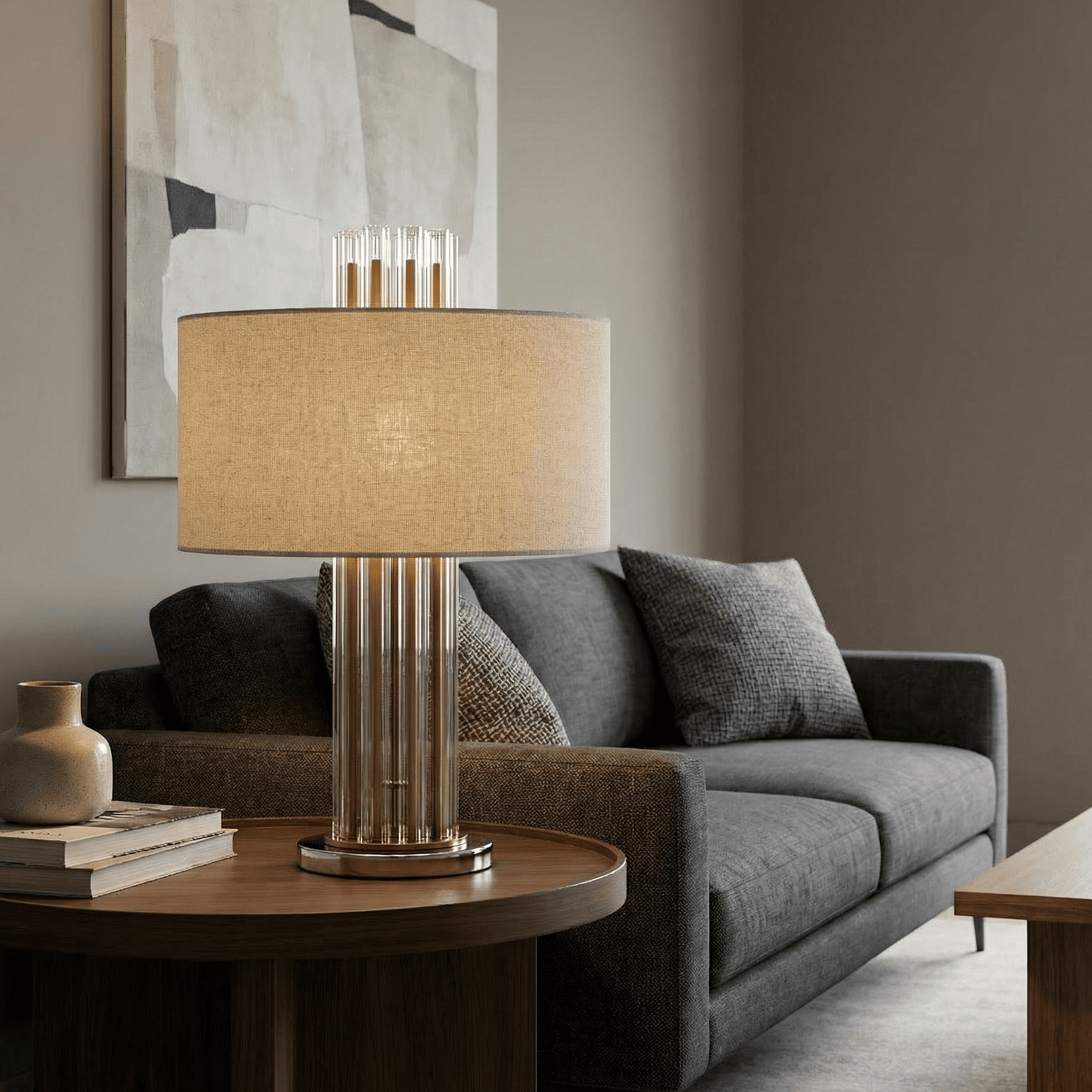 Lights  -  Bremen T002-2BR Table Lamp - Bronze & Clear Glass  -  60485715