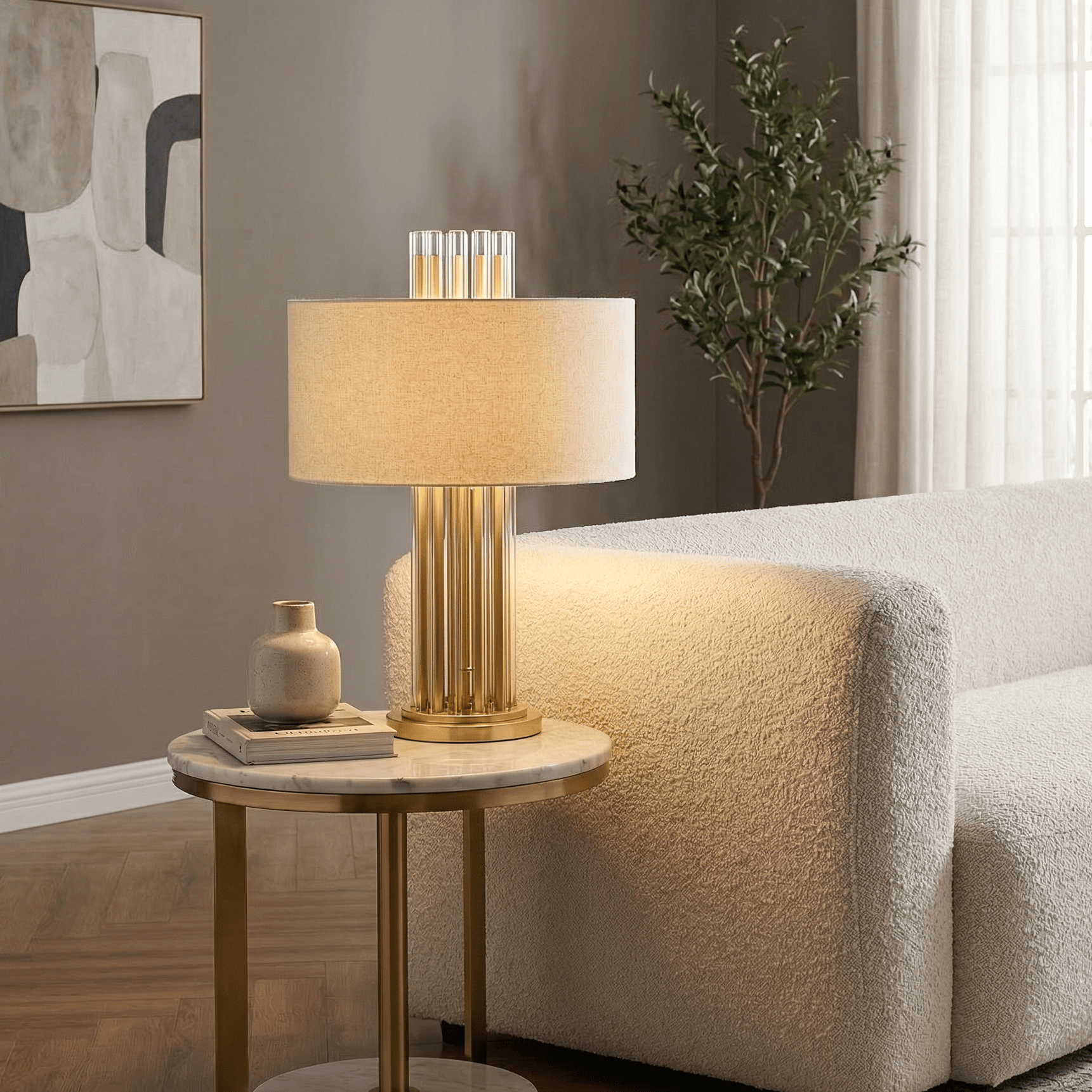Lights  -  Bremen T002-2GO Table Lamp - Gold & Clear Glass  -  60485716