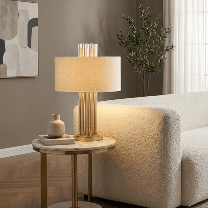 Lights  -  Bremen T002-2GO Table Lamp - Gold & Clear Glass  -  60485716