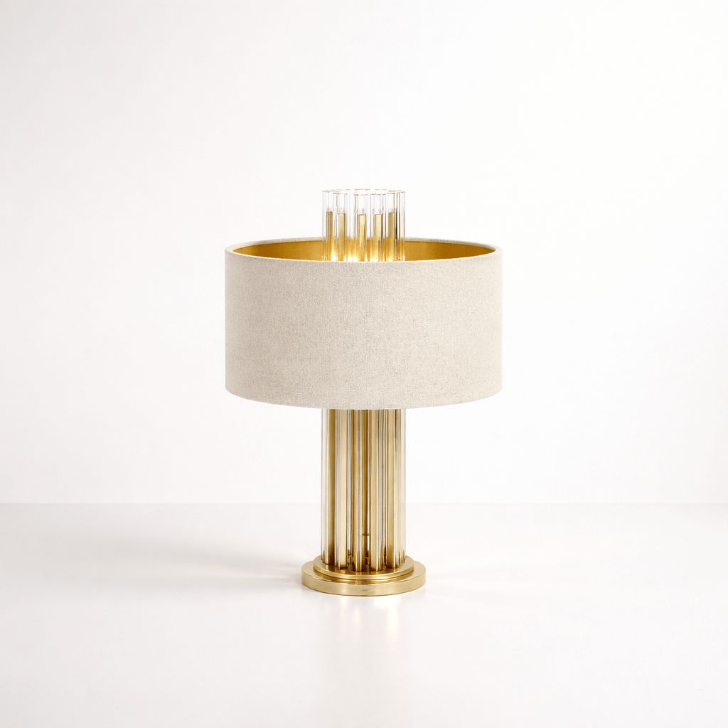 Lights  -  Bremen T002-2GO Table Lamp - Gold & Clear Glass  -  60485716