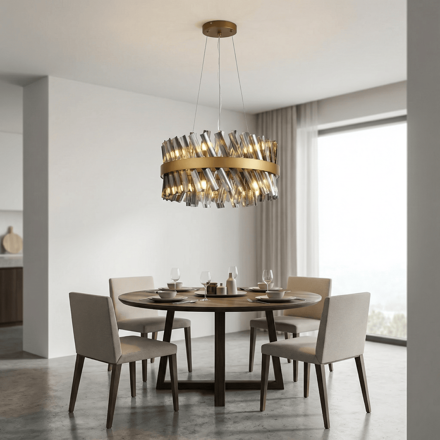 Lights  -  Dresden P004-10BR 10 Light Pendant Ceiling Light - Bronze & Smoked Glass  -  60485717