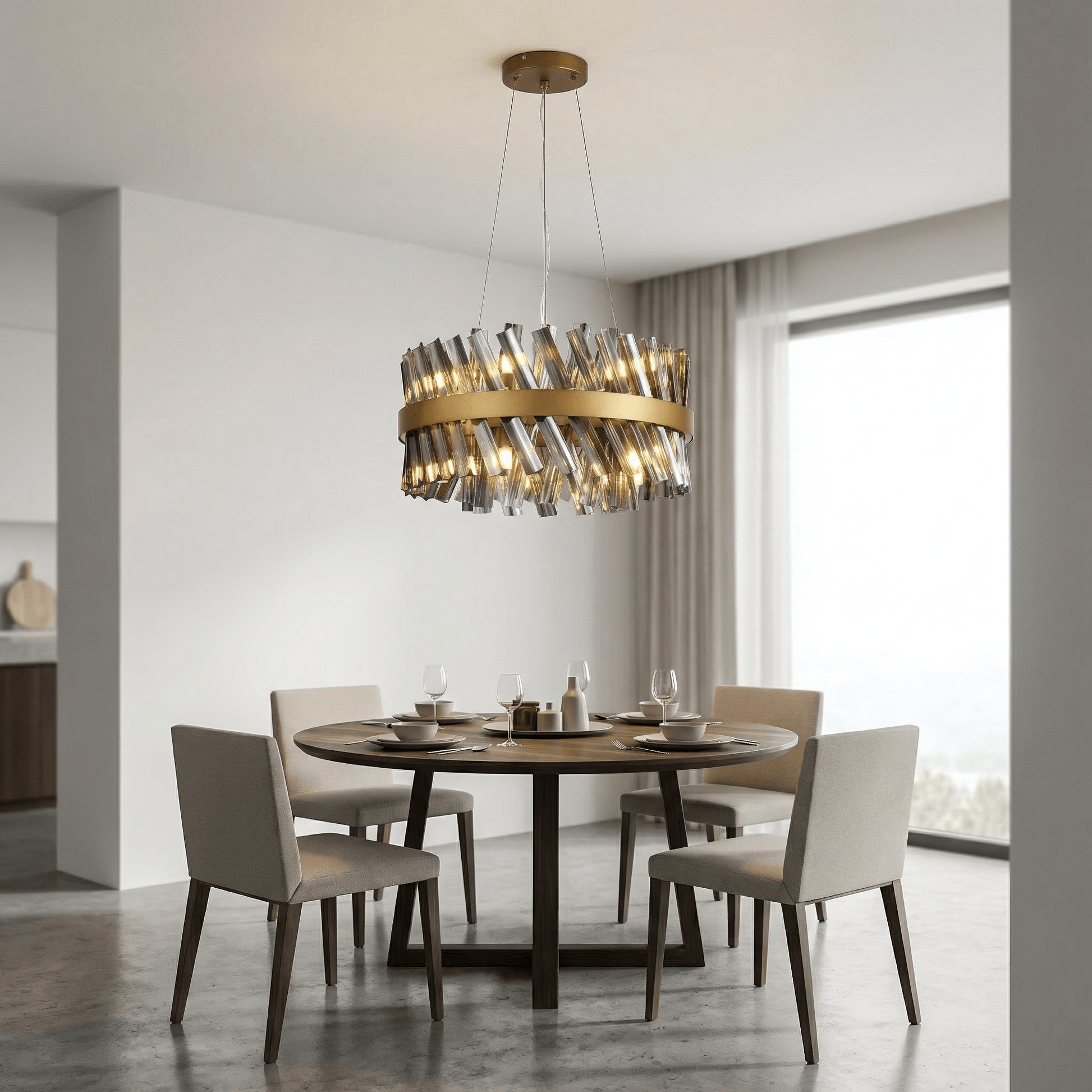 Lights  -  Dresden P004-10BR 10 Light Pendant Ceiling Light - Bronze & Smoked Glass  -  60485717