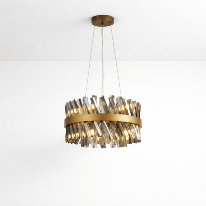 Lights  -  Dresden P004-10BR 10 Light Pendant Ceiling Light - Bronze & Smoked Glass  -  60485717