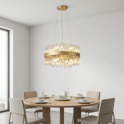 Lights  -  Dresden P004-10GO 10 Light Pendant Ceiling Light - Gold & Clear Glass  -  60485718