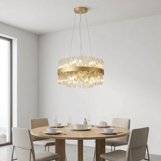 Lights  -  Dresden P004-10GO 10 Light Pendant Ceiling Light - Gold & Clear Glass  -  60485718