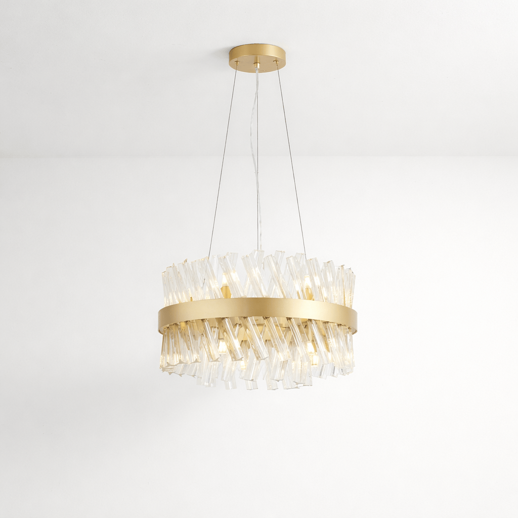 Lights  -  Dresden P004-10GO 10 Light Pendant Ceiling Light - Gold & Clear Glass  -  60485718