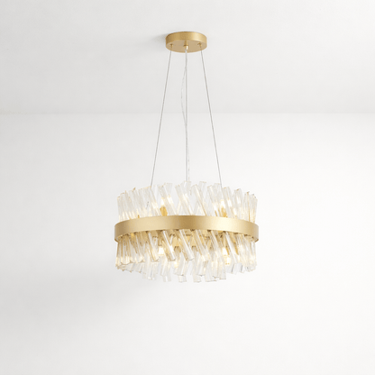 Lights  -  Dresden P004-10GO 10 Light Pendant Ceiling Light - Gold & Clear Glass  -  60485718