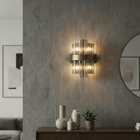Lights  -  Dresden W004-4BR 4 Light Wall Light - Bronze & Smoked Glass  -  60485726