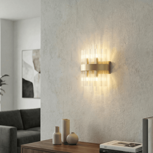 Lights  -  Dresden W004-4GO 4 Light Wall Light - Gold & Clear Glass  -  60485727