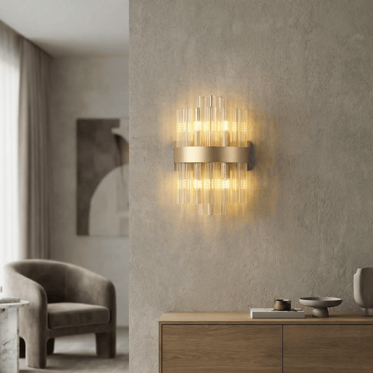Lights  -  Dresden W004-4CP 4 Light Wall Light - Gold & Champagne Glass  -  60485728