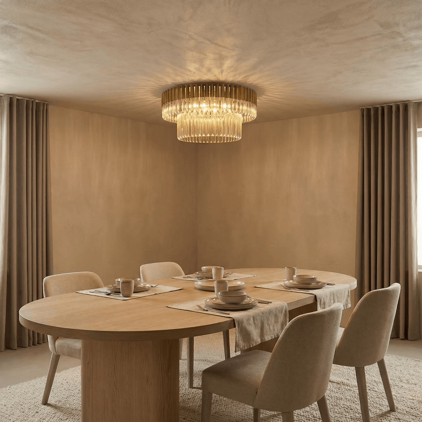 Active  -  Dusseldorf F006-12BR 12 Light Flush Ceiling Light - Bronze & Cognac Glass  -  60485738
