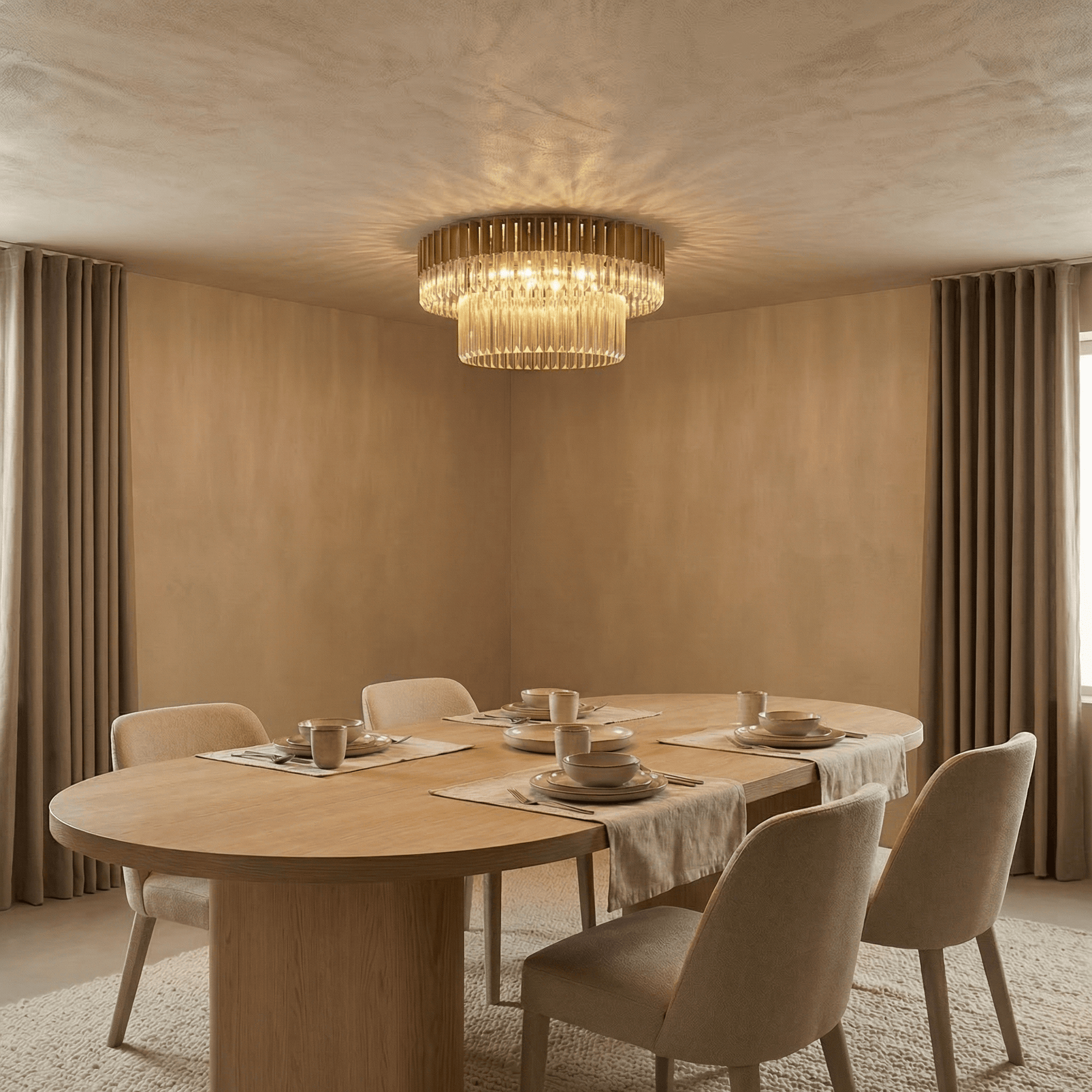 Active  -  Dusseldorf F006-12BR 12 Light Flush Ceiling Light - Bronze & Cognac Glass  -  60485738