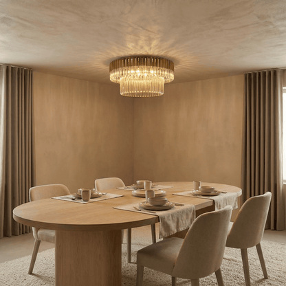 Active  -  Dusseldorf F006-12BR 12 Light Flush Ceiling Light - Bronze & Cognac Glass  -  60485738