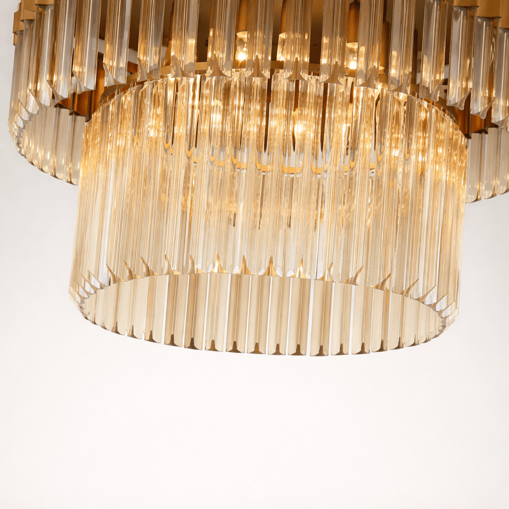 Active  -  Dusseldorf F006-12BR 12 Light Flush Ceiling Light - Bronze & Cognac Glass  -  60485738