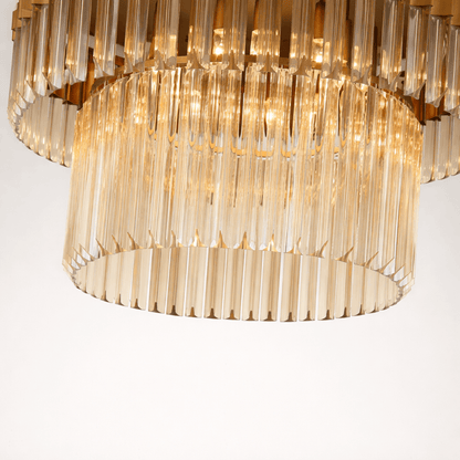 Active  -  Dusseldorf F006-12BR 12 Light Flush Ceiling Light - Bronze & Cognac Glass  -  60485738
