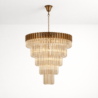 Lights  -  Dusseldorf P006-12CP 12 Light Pendant Ceiling Light - Bronze & Champagne Glass  -  60485743