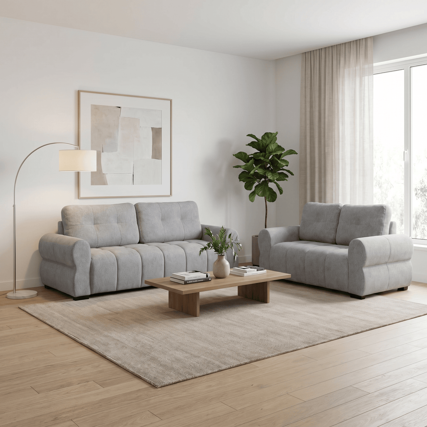 Furniture  -  San Marino 3+2 Seater Sofas - Grey  -  60485837