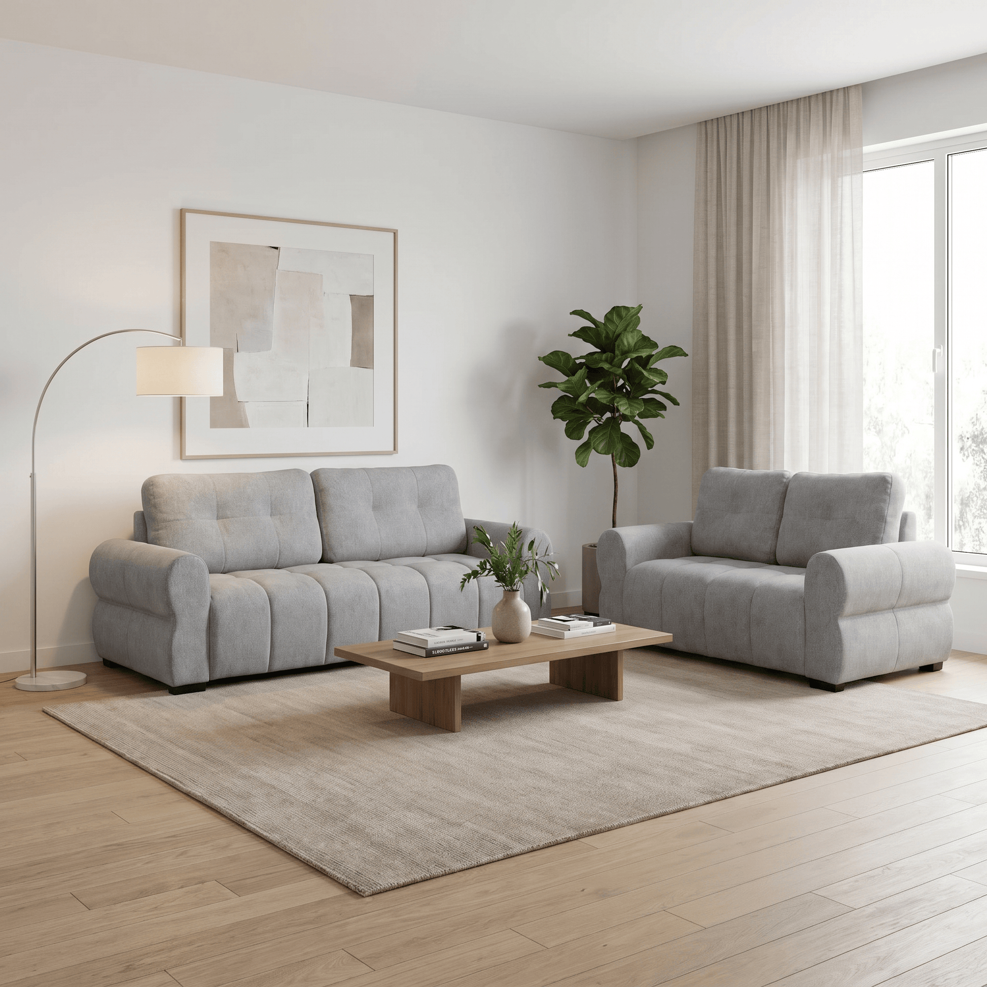 Furniture  -  San Marino 3+2 Seater Sofas - Grey  -  60485837