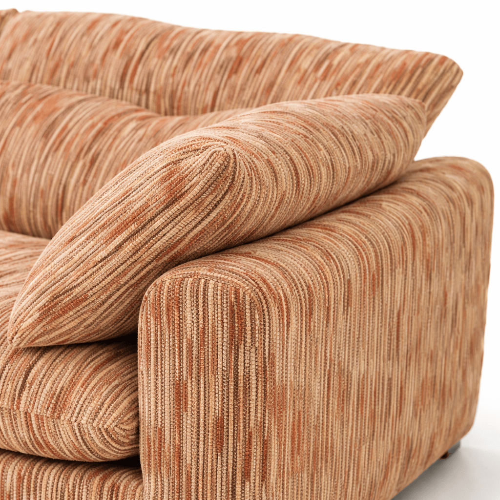 Furniture  -  Quetta 3 Seater Sofa - Rust and Beige  -  60485838