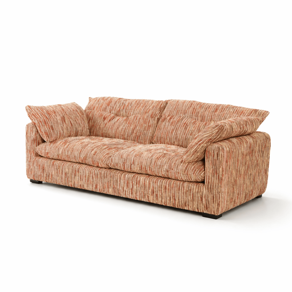 Furniture  -  Quetta 3 Seater Sofa - Rust and Beige  -  60485838