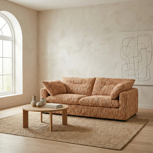 Furniture  -  Quetta 2 Seater Sofa - Rust & Beige  -  60485839